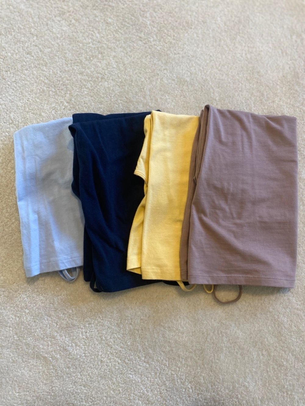 Spaghetti Strap Tank Tops Bundle - Light Blue, Navy, Yellow, Mauve